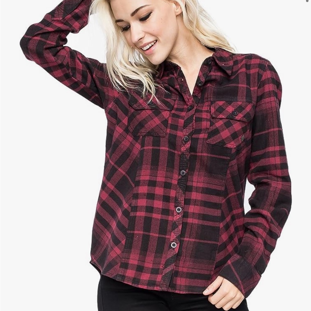 Metal Mulisha red and black flannel button up